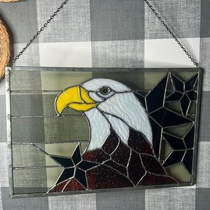 Huge Stained Glass Art Eagle ARMY Airborne